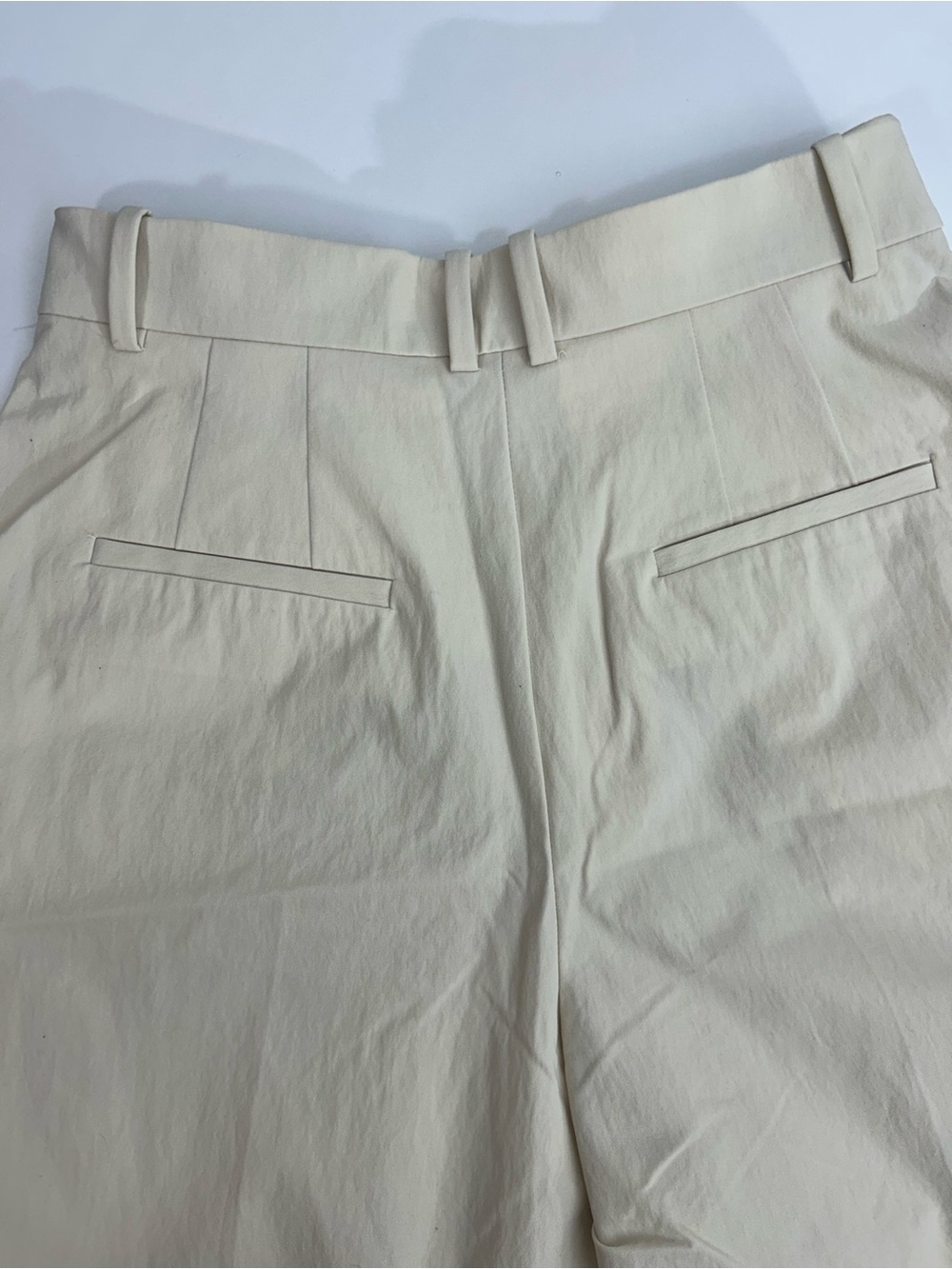 Zara Wide Leg Pants in Light Cream Zip Closure Front pockets Size M - Picture 10 of 13